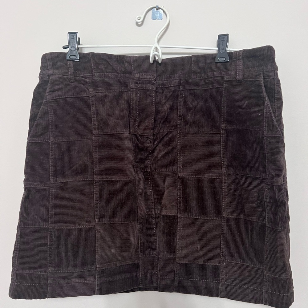 LOFT Dark Brown Corduroy Skirt, Size 8